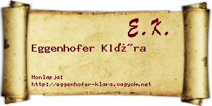 Eggenhofer Klára névjegykártya