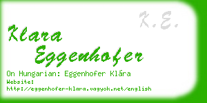 klara eggenhofer business card